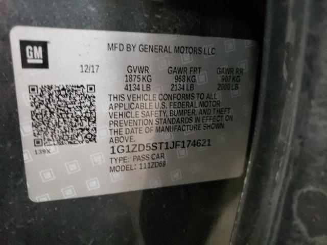 2018 CHEVROLET MALIBU LT - 1G1ZD5ST1JF174621