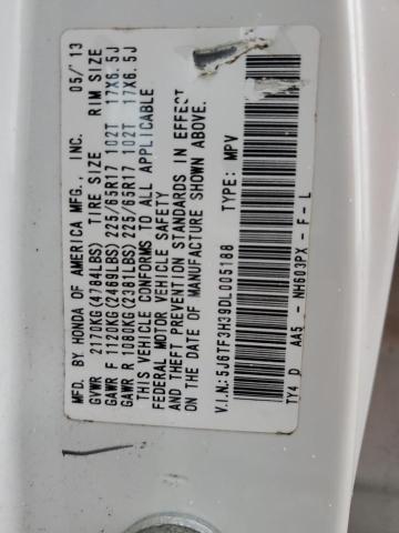 2013 Honda Crosstour Ex VIN: 5J6TF3H39DL005188 Lot: 47147064