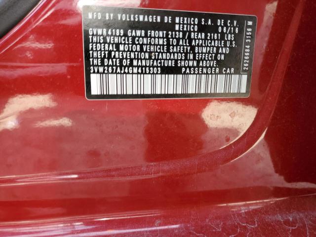 2016 Volkswagen Jetta S VIN: 3VW267AJ4GM415303 Lot: 46668264