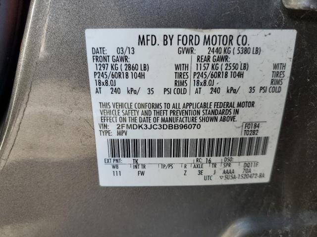 2013 Ford Edge Sel VIN: 2FMDK3JC3DBB96070 Lot: 46559014