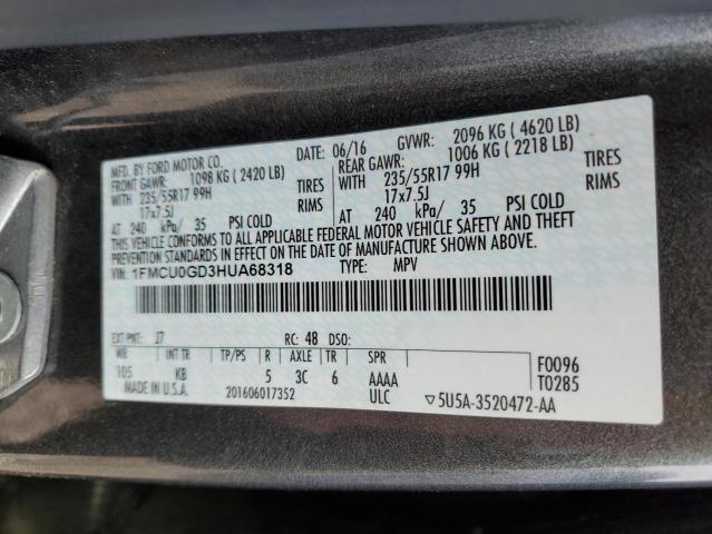 2017 Ford Escape Se VIN: 1FMCU0GD3HUA68318 Lot: 46672254