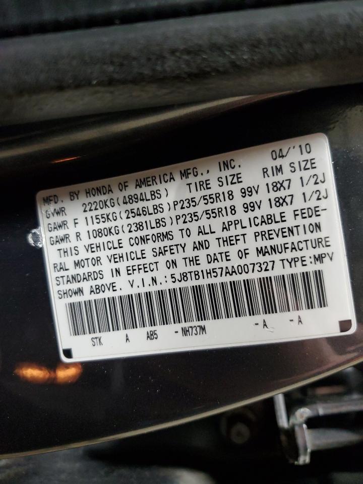 5J8TB1H57AA007327 2010 Acura Rdx Technology