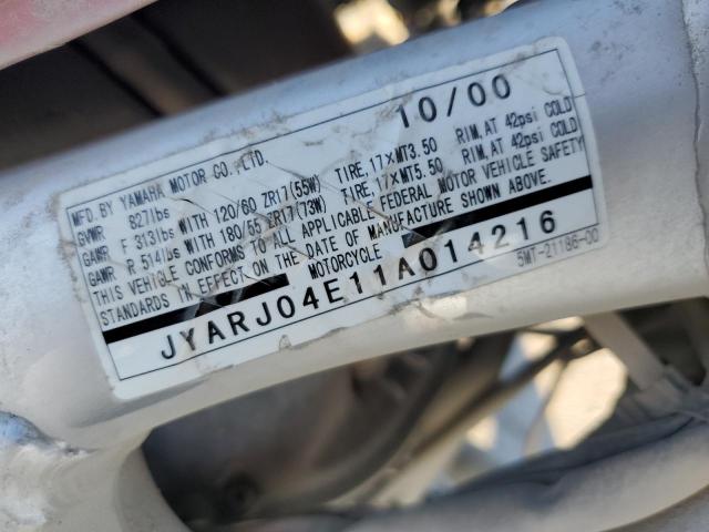 2001 YAMAHA YZFR6 L JYARJ04E11A014216