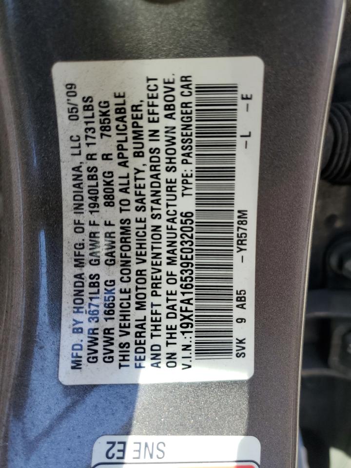 19XFA16539E032056 2009 Honda Civic Lx