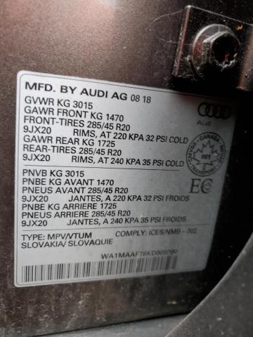 WA1MAAF78KD005090 2019 AUDI Q7, photo no. 14