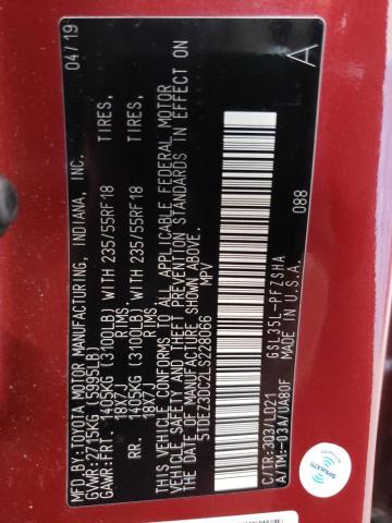 2020 TOYOTA SIENNA SE 5TDEZ3DC2LS228066