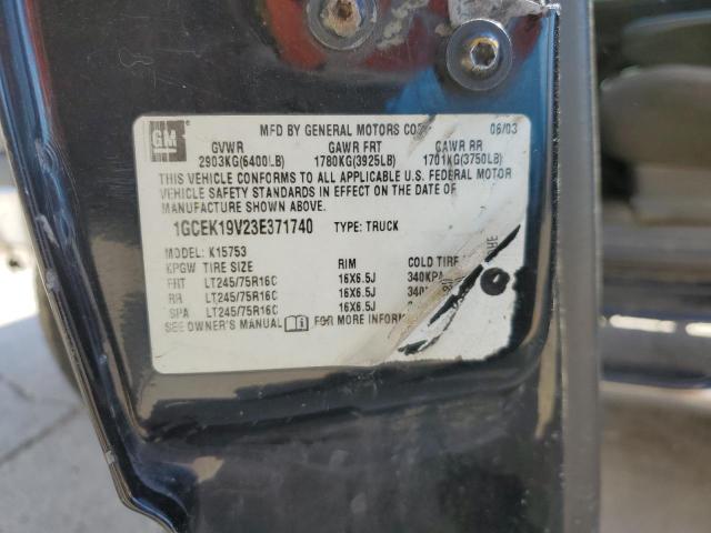 2003 Chevrolet Silverado K1500 VIN: 1GCEK19V23E371740 Lot: 48934014