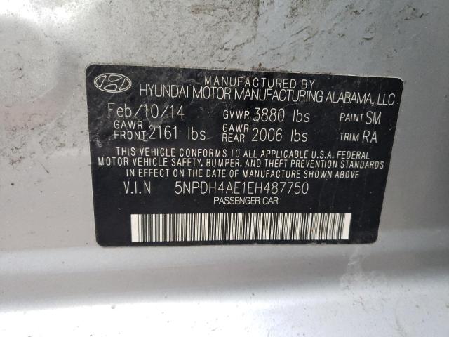 2014 Hyundai Elantra Se VIN: 5NPDH4AE1EH487750 Lot: 47611914