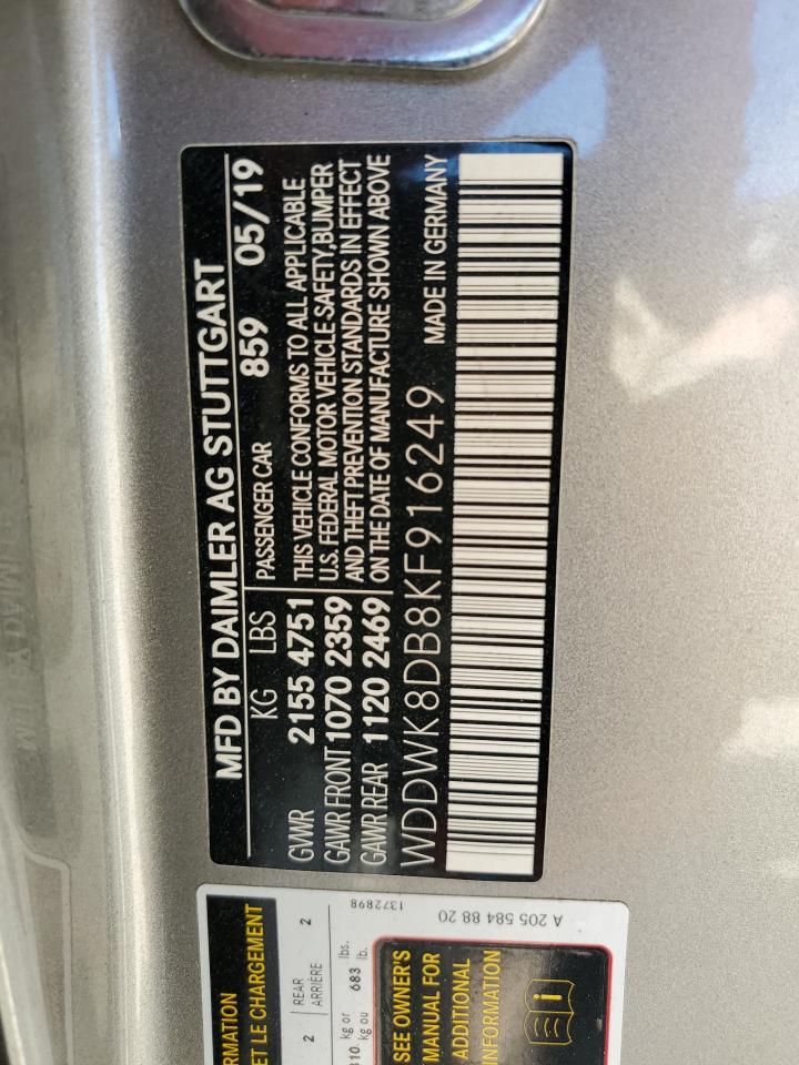 WDDWK8DB8KF916249 2019 Mercedes-Benz C 300