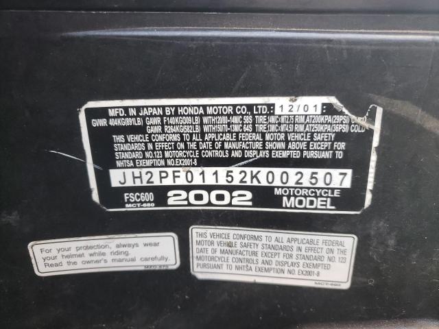 2002 HONDA FSC600 JH2PF01152K002507