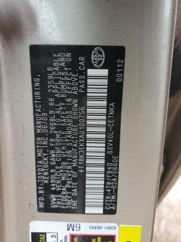 2010 Toyota Camry Se VIN: 4T1BK3EKXAU100756 Lot: 45145884