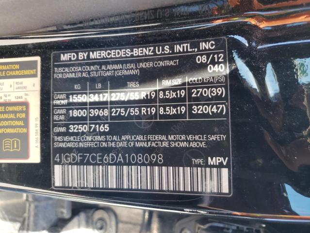 VIN 4JGDF7CE6DA108098 2013 Mercedes-Benz GL-Class, ... no.13