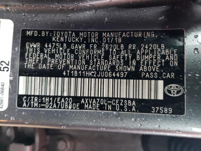 VIN 4T1B11HK2JU064497 2018 Toyota Camry, L no.13