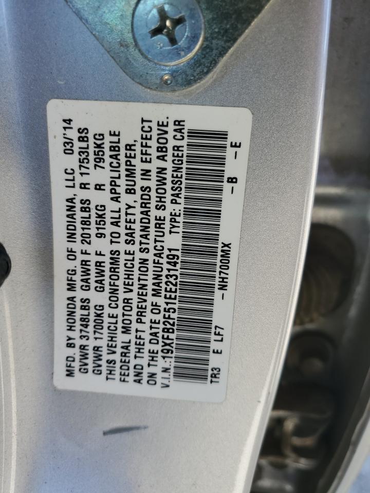 19XFB2F51EE231491 2014 Honda Civic Lx