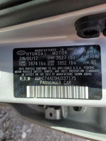 2017 Hyundai Accent Se VIN: KMHCT4AE0HU337175 Lot: 47500684