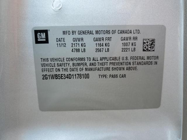 2013 Chevrolet Impala Lt VIN: 2G1WB5E34D1178100 Lot: 48866234