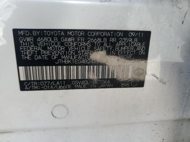 2011 Lexus Es 350 VIN: JTHBK1EG4B2472478 Lot: 46109674