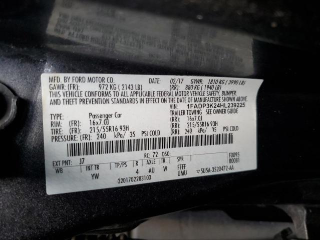 2017 Ford Focus Se VIN: 1FADP3K24HL239225 Lot: 46205984
