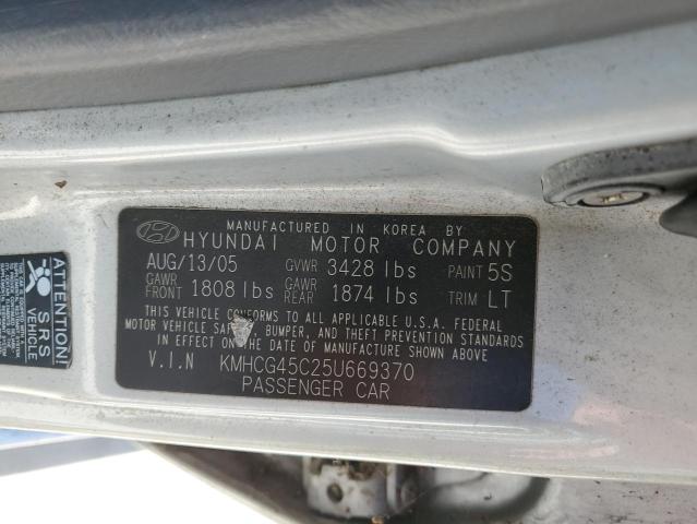 2005 Hyundai Accent Gl VIN: KMHCG45C25U669370 Lot: 48561844