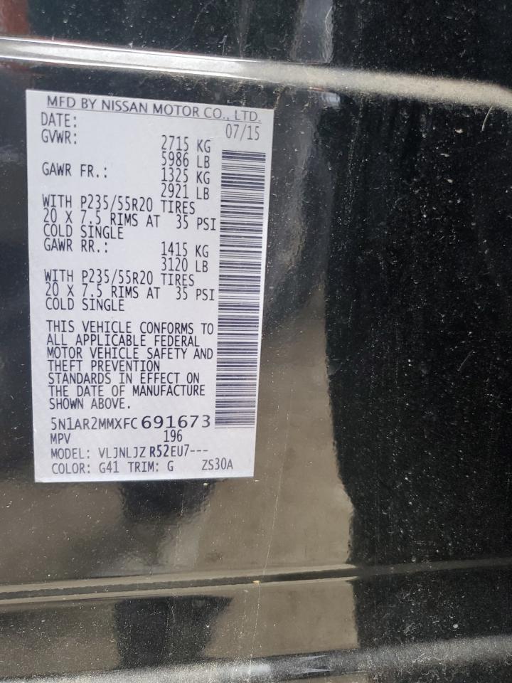 5N1AR2MMXFC691673 2015 Nissan Pathfinder S