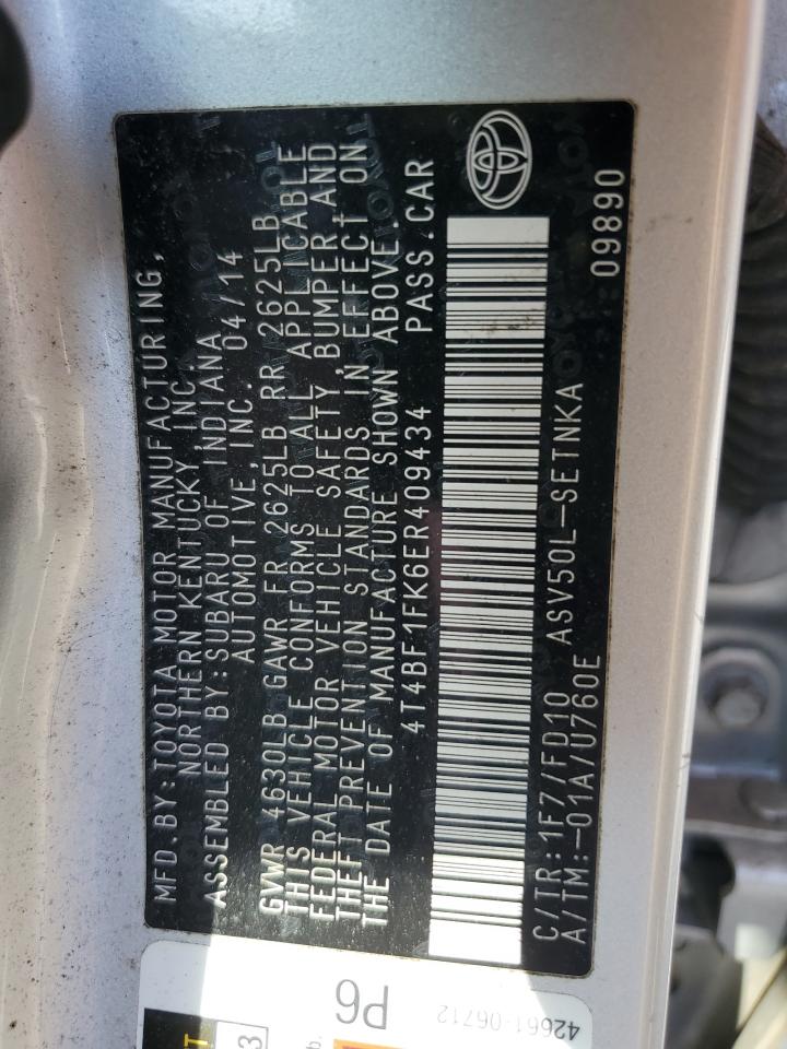 4T4BF1FK6ER409434 2014 Toyota Camry L