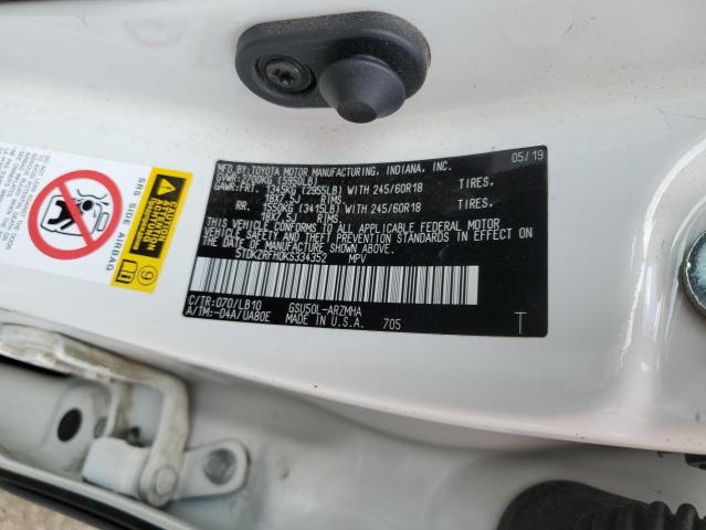 VIN 5TDKZRFH0KS334352 2019 Toyota Highlander, SE no.13