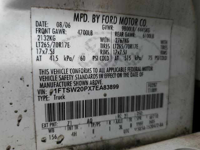 1FTSW20PX7EA83899 2007 Ford F250 Super Duty