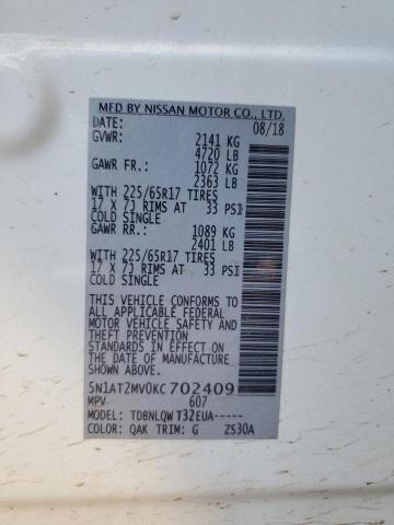 2019 Nissan Rogue S VIN: 5N1AT2MV0KC702409 Lot: 46461314