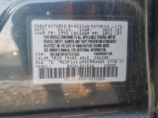 2015 NISSAN SENTRA S - 3N1AB7AP4FY231004