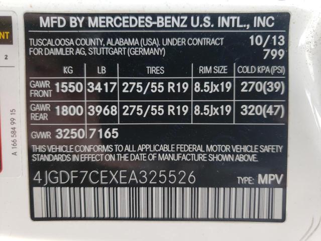 VIN 4JGDF7CEXEA325526 2014 Mercedes-Benz GL-Class, ... no.13