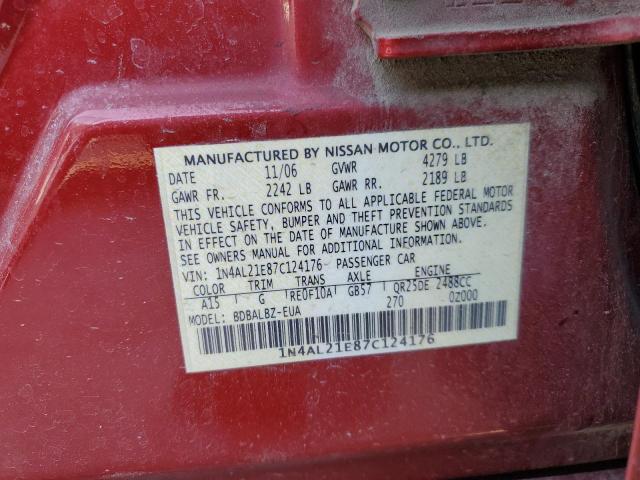 2007 Nissan Altima 2.5 VIN: 1N4AL21E87C124176 Lot: 45716674