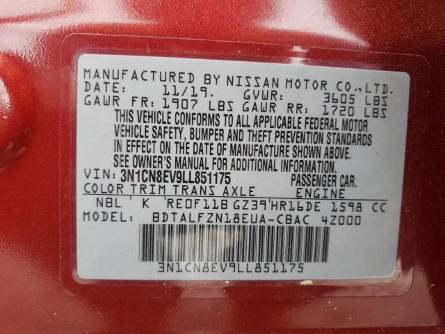 2020 NISSAN VERSA SV - 3N1CN8EV9LL851175