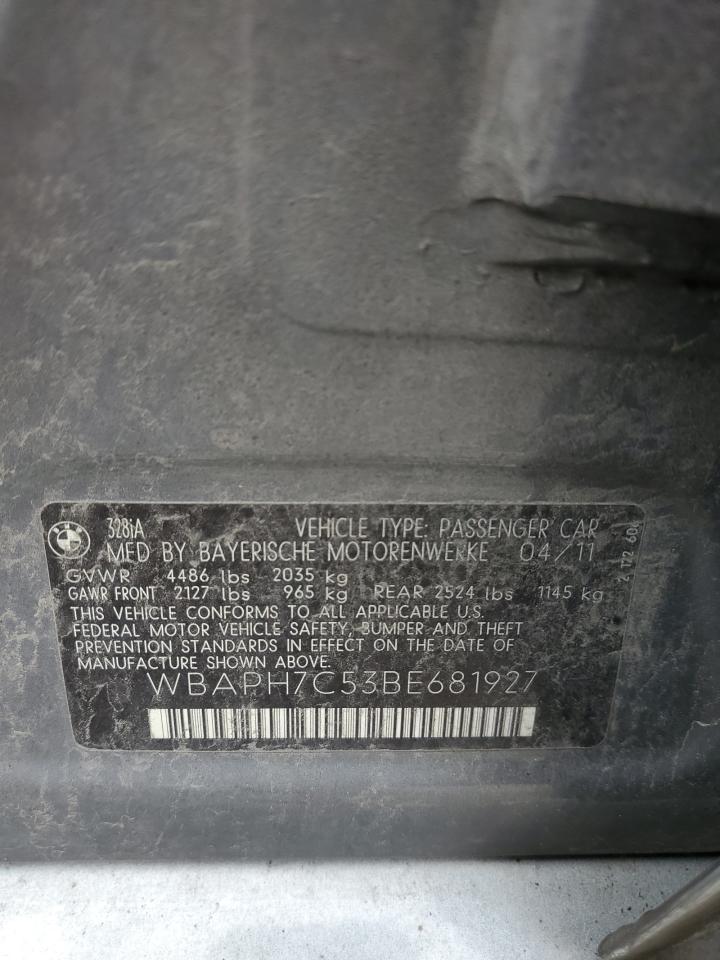WBAPH7C53BE681927 2011 BMW 328 I