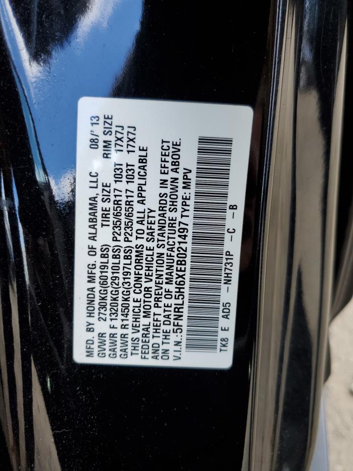 2014 Honda Odyssey Exl vin: 5FNRL5H6XEB021497