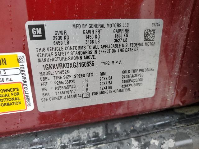 2016 GMC ACADIA SLT - 1GKKVRKDXGJ160636