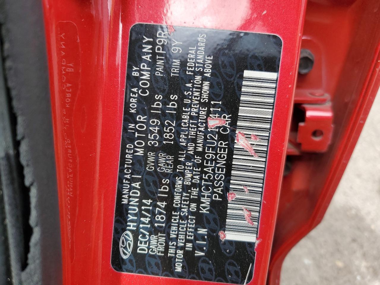 KMHCT5AE9FU213411 2015 Hyundai Accent Gs