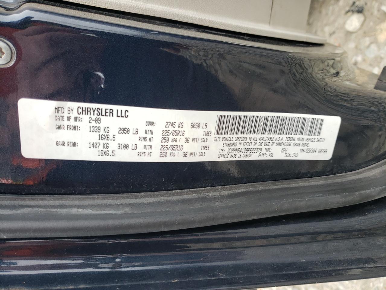 2D8HN54129R622379 2009 Dodge Grand Caravan Sxt