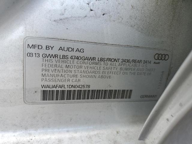 VIN WAUAFAFL1DN042578 2013 Audi A4, Premium no.12