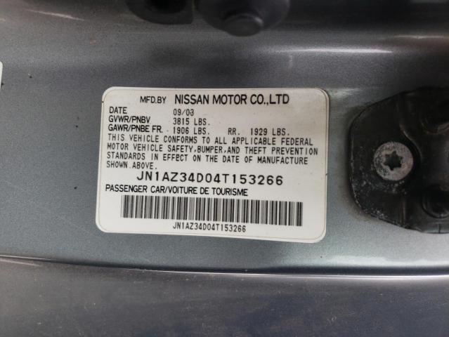 2004 Nissan 350Z Coupe VIN: JN1AZ34D04T153266 Lot: 46651604