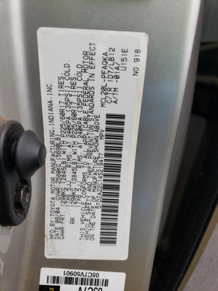 5TDZA22C14S219477 2004 Toyota Sienna Xle