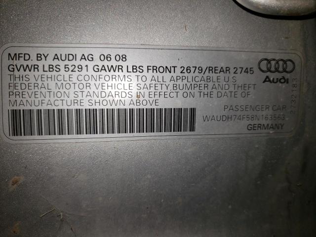 2008 Audi A6 3.2 Quattro VIN: WAUDH74F58N163563 Lot: 48340534