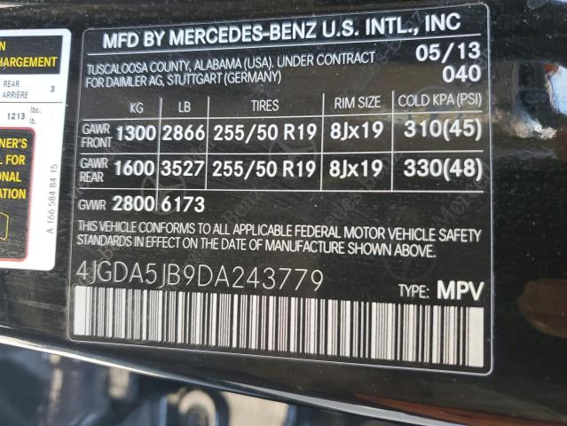 VIN 4JGDA5JB9DA243779 2013 Mercedes-Benz ML-Class, 350 no.13