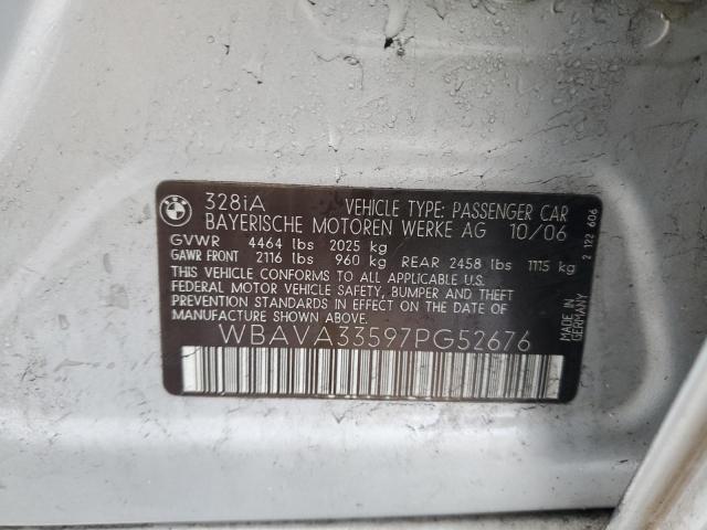 2007 BMW 328 I VIN: WBAVA33597PG52676 Lot: 48427484