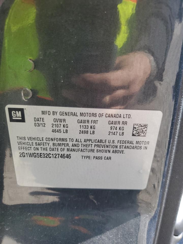 2G1WG5E32C1274646 2012 Chevrolet Impala Lt