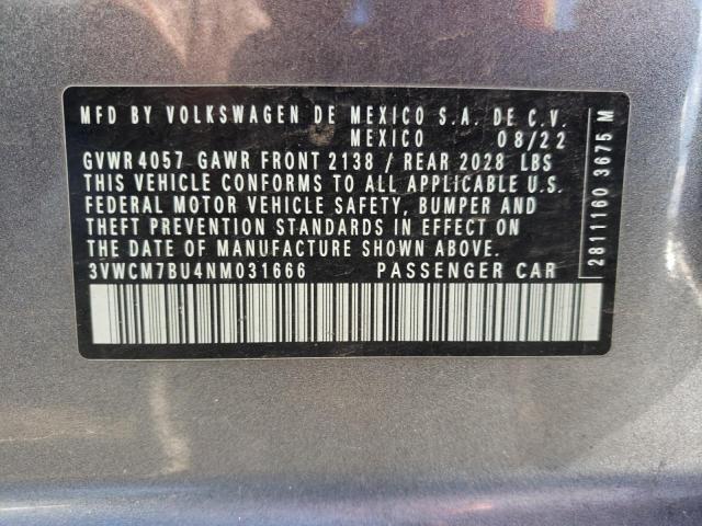 2022 VOLKSWAGEN JETTA S - 3VWCM7BU4NM031666