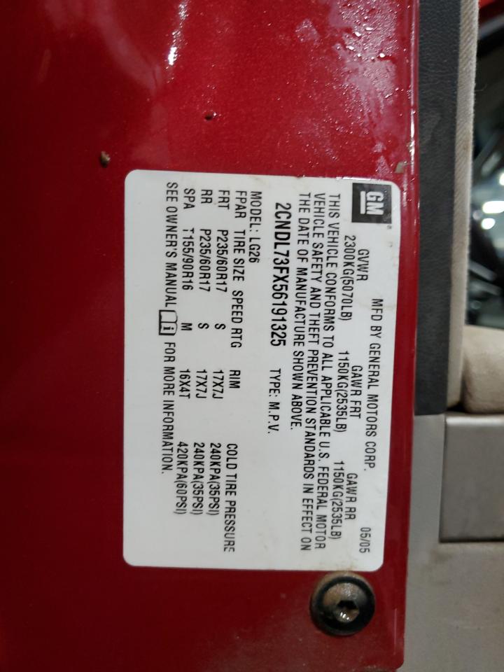 2CNDL73FX56191325 2005 Chevrolet Equinox Lt