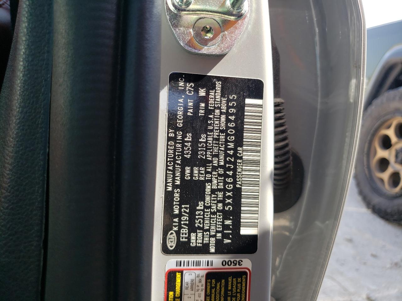 5XXG64J24MG064955 2021 Kia K5 Gt Line