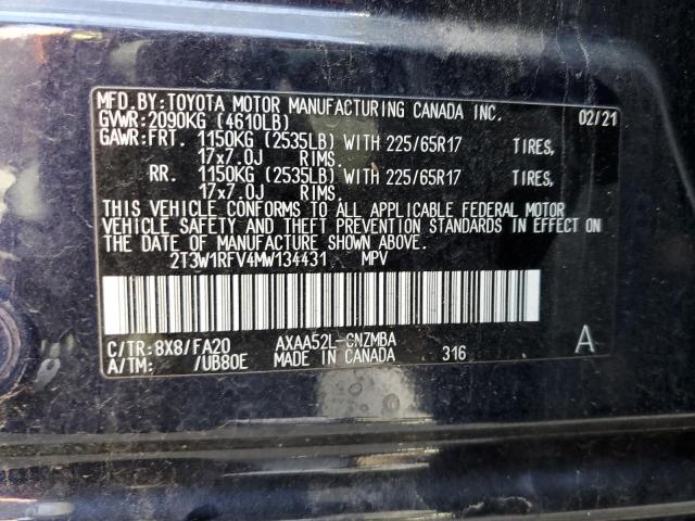 2021 TOYOTA RAV4 XLE - 2T3W1RFV4MW134431