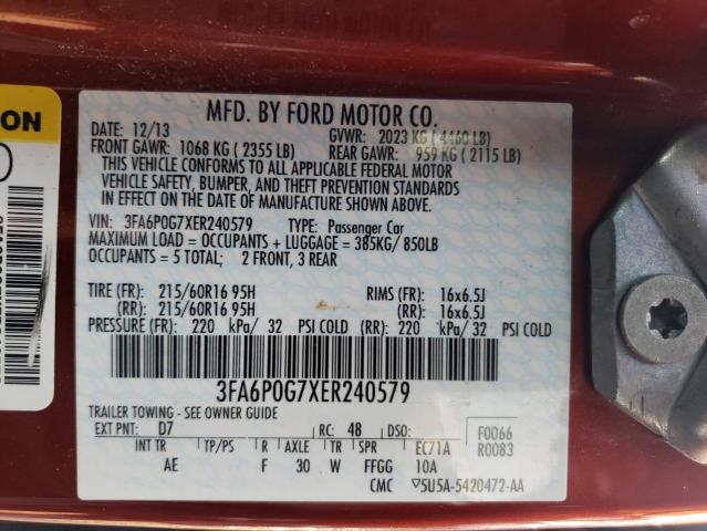 Lot #2445289442 2014 FORD FUSION S salvage car