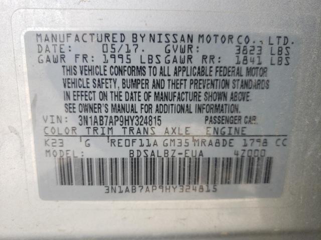 2017 Nissan Sentra S VIN: 3N1AB7AP9HY324815 Lot: 45869984